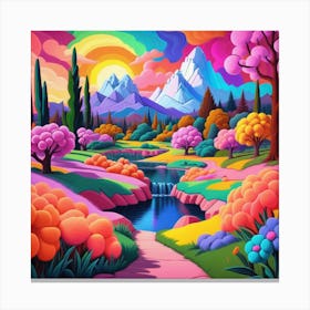 Colorful Landscape Painting Canvas Print