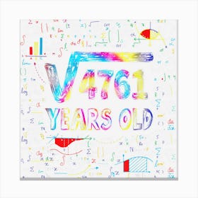 Square Root Of 4761 69th Birthday 69 Years Old Bday Tie Dye Canvas Print