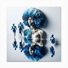 Blue Afro 1 Canvas Print