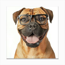 Dog With Glasses 14 Canvas Print