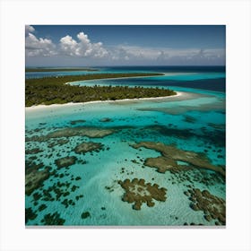 Aerial View Of A Tropical Island 5 Canvas Print