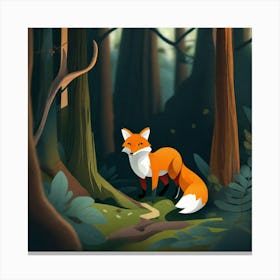 Fox In The Forest 18 Canvas Print