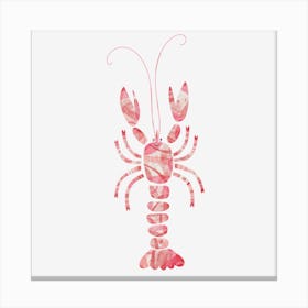 Fun Pink Watercolor Lobster Canvas Print