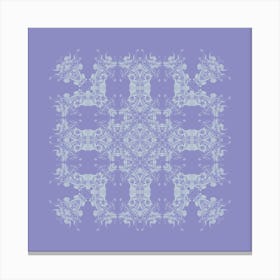 Ornate Motif Lilac And Grey Canvas Print