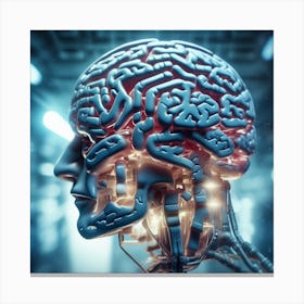 Human Brain With Artificial Intelligence 38 Canvas Print