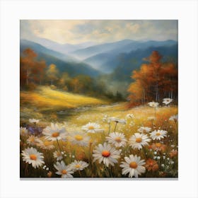 Appalachian Mountains Nature, Autumn Antique Oil Colors.2 Canvas Print