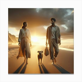 Walking The Dog Canvas Print