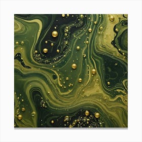 olive gold abstract wave art 20 Canvas Print