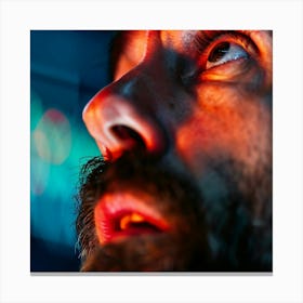 Close Up Portrait Of A Man With Beard Canvas Print