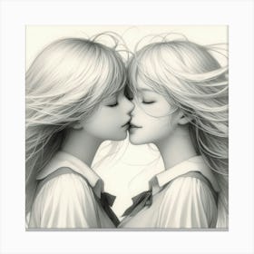 Two Girls Kissing 2 Canvas Print