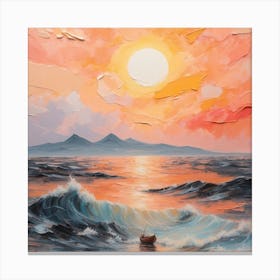 Sunset At Sea Canvas Print