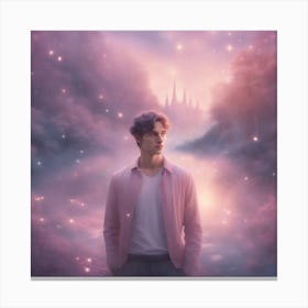 Dreamy Portrait Of A Cute Man In Magical Scenery, Pastel Aesthetic, Surreal Art, Hd, Fantasy, Fairyt Canvas Print