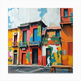 Colorful Houses In Cuba Canvas Print