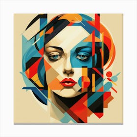 Abstract Geometrical Swedish Woman 04+ Canvas Print