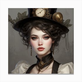 Steampunk Girl Canvas Print