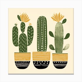 Rizwanakhan Simple Abstract Cactus Non Uniform Shapes Petrol 78 Canvas Print