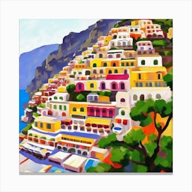 Summer In Positano Art Print 3 Canvas Print