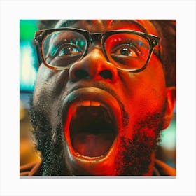 Black Man With Glasses Canvas Print