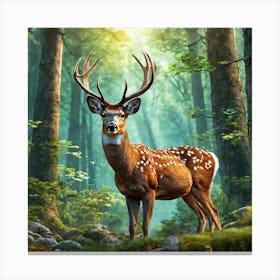 Deer In The Forest 184 Canvas Print
