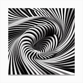 Black and white optical illusion 11 Canvas Print