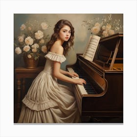 Girl At The Piano 1 Canvas Print