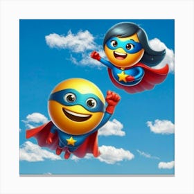 Superheroes Flying In The Sky Toile