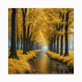 Nature With Yellow Trees 1 Canvas Print