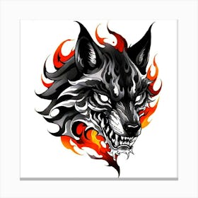 Wolf Head Tattoo 3 Canvas Print