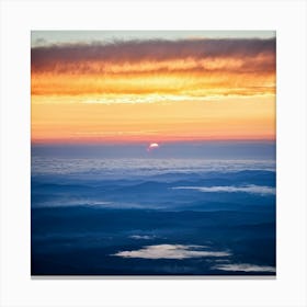 An Abstract Art Of The Stratosphere Where The Horizon Blurs The Line Between An Orange Sunrise And (1) 2 Canvas Print