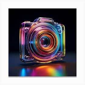 Firefly Camera, Icon, 3d, Abstract, Glass, High Resolution, Iridescent, Reflections, Light, Vibrant, (11) Canvas Print