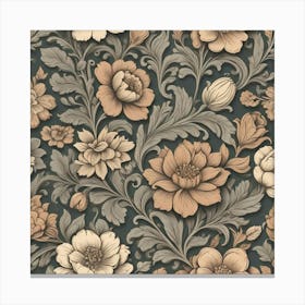 Wallpaper Floral Pattern Canvas Print