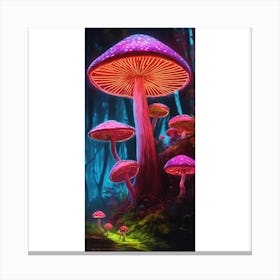 Mushrooms In The Forest 2 Canvas Print