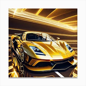 Golden Sports Car 5 Canvas Print
