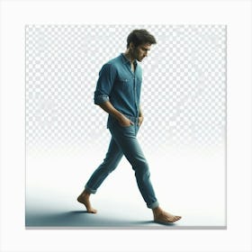 Man Walking In Jeans Canvas Print