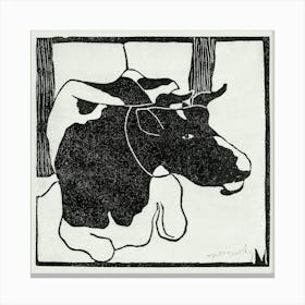 Lying Cow (c.1900), Samuel Jessurun Canvas Print