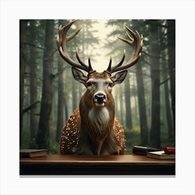 Deer In The Forest 20 Canvas Print