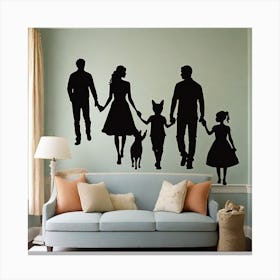 Family Silhouette Wall Decal Canvas Print