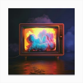 Tv With Smoke 1 Canvas Print