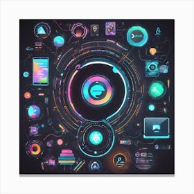 Futuristic Icons Canvas Print