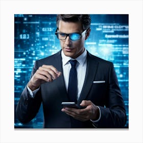 A Sleek Modern Businessman Dressed In A Tailored Suit Emanating Wisdom And Professionalism Immers 2 1 Canvas Print