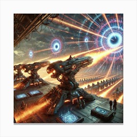 A Depiction Of Dimensional Artillery, Massive Long Canvas Print