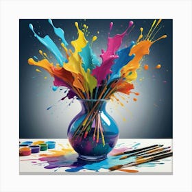 Colorful Paint Splashes Canvas Print