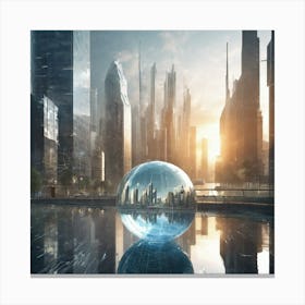 Futuristic Cityscape 96 Canvas Print