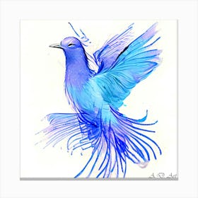 A Beautiful Abstract Sketch Of A Blue Crowne Pidegeon Canvas Print