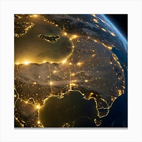 Earth At Night 7 Canvas Print