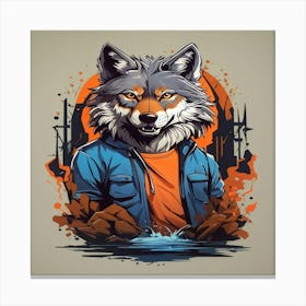 Wolf In The City Canvas Print