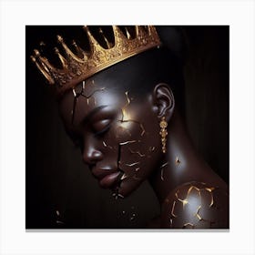 Black Broken Woman With A Crown Canvas Print