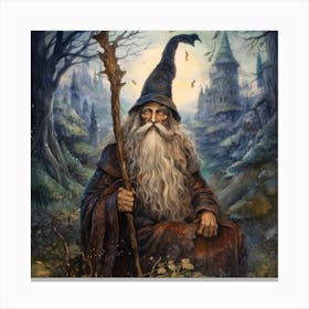 A Wizard Of The Magic Forest Called Bortheg Canvas Print