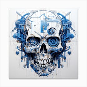 Blue Skull Canvas Print