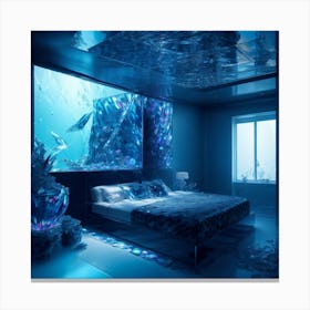 Underwater Bedroom Crystal 2 Canvas Print